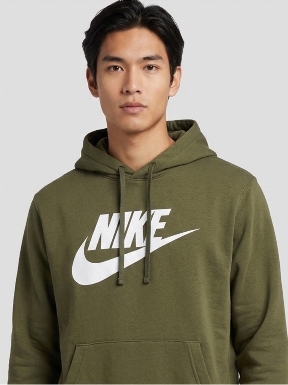NIKE Olive Green Graphic Logo
Pullover Hoodie - Men's Size
Medium